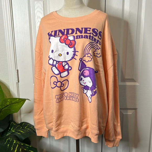 Hello Kitty & Friends Kindness Matters Graphic Sweatshirt Size 1X,2X,3X - Picture 2 of 13